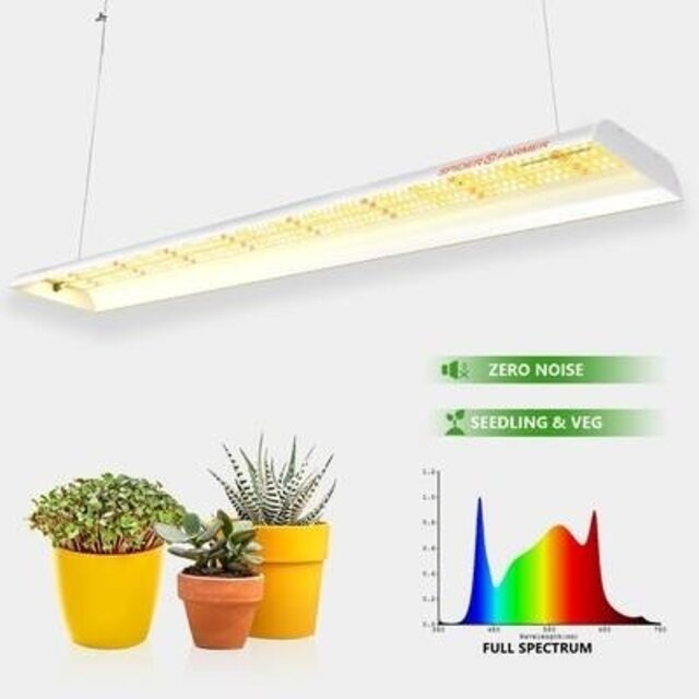 Rechthoekige zwarte LED kweeklamp 74 Watt full-spectrum geschikt voor 60x120 cm kweekruimte