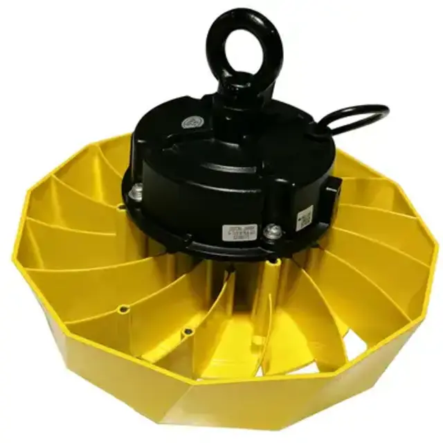 Ronde zwarte LED kweeklamp 100 watt full-spectrum voor 60x60 cm kweekoppervlak