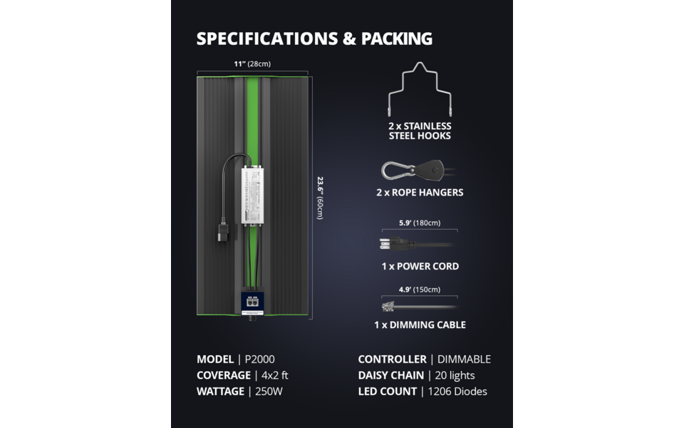 Viparspectra Viparspectra P2000 LED Grow Light