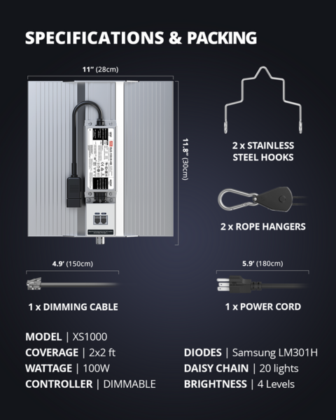Viparspectra Viparspectra XS1000 LED Kweeklamp Viparspectra Viparspectra XS1000 LED Kweeklamp