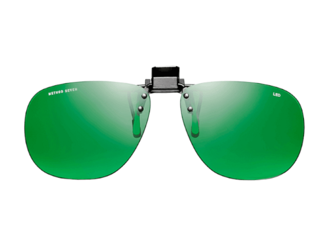 blauwe en rode Aviator clip-on LED lenzen met 100% UV-bescherming voor brillen