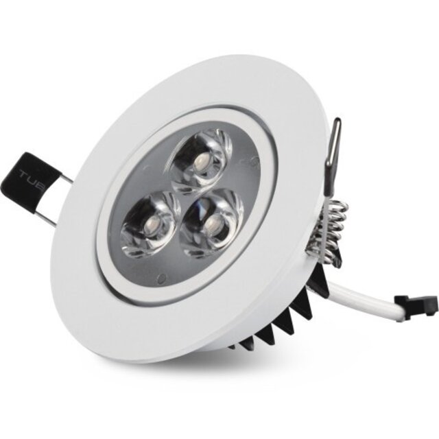 ronde witte LED inbouwspot 3 watt warm wit licht 2700K diameter 85 mm binnenverlichting ronde witte LED inbouwspot 3 watt warm wit licht 2700K diameter 85 mm binnenverlichting