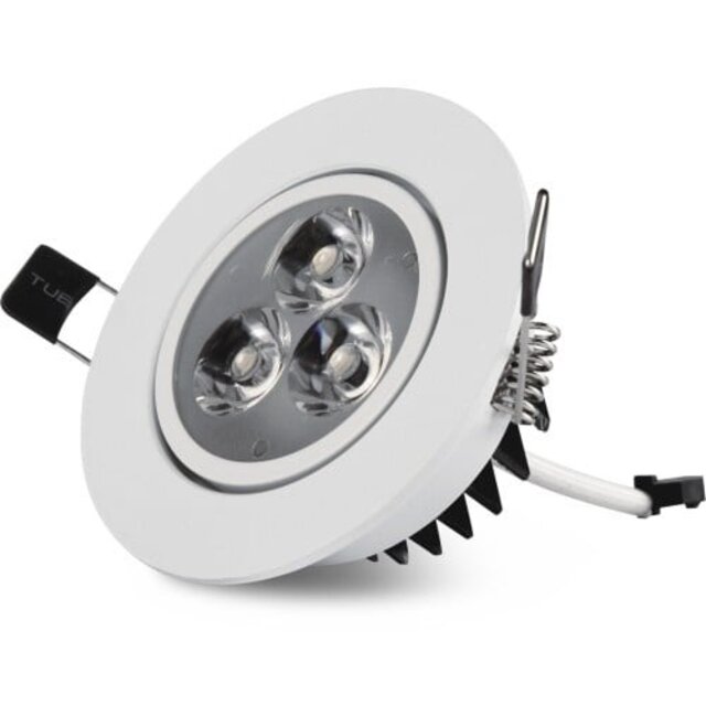 ronde LED inbouwspot 3 watt 4000K neutraal wit licht 85 mm diameter