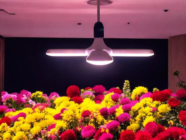 Ronde E27 LED groeilamp 40W met full-spectrum licht en 50x50 cm footprint