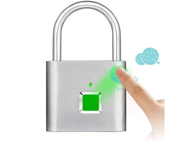 Hangslot met vingerafdruk ontgrendeling Hangslot met vingerafdruk ontgrendeling