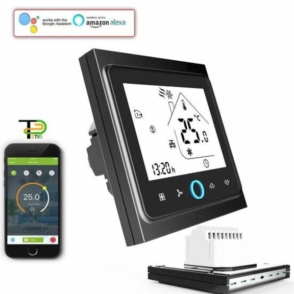 Smartlife Domotica Thermostaat 24V vierkant (zwart-wit) Smartlife Domotica Thermostaat 24V vierkant (zwart-wit)