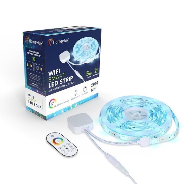 HLW Smart LED Strip 5 meter IP65 | RGB | Dimbaar HLW Smart LED Strip 5 meter IP65 | RGB | Dimbaar