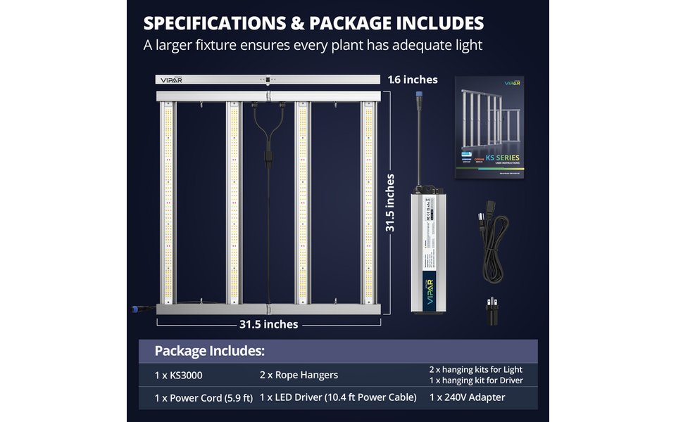 Viparspectra Viparspectra KS3000 LED Kweeklamp