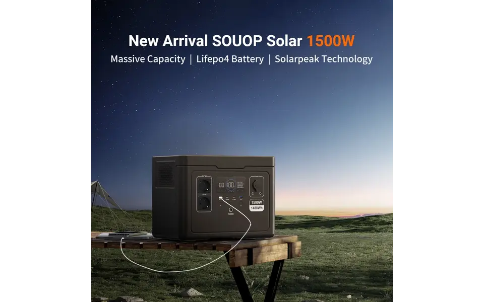 Souop Mobiele Stroomcentrale S015 1500W/1488Wh Souop Mobiele Stroomcentrale S015 1500W/1488Wh