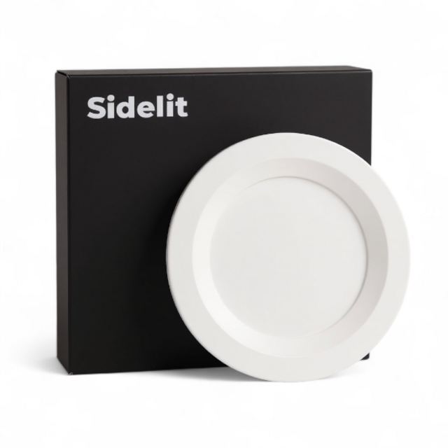 ronde LED downlight van 24 watt met diameter 195mm en koel wit licht van 6000K