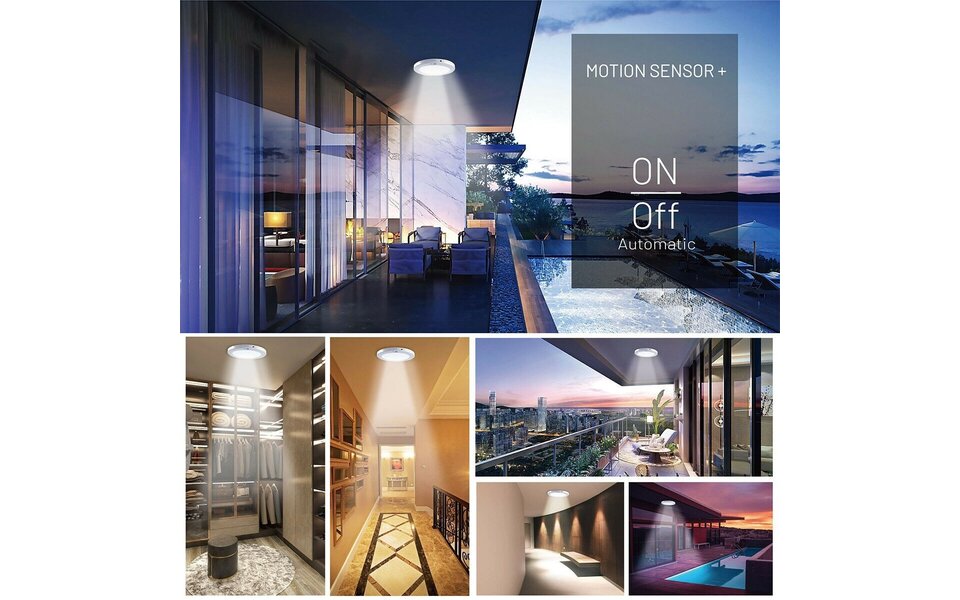 HLW LED Ceiling Light 18W | Motion Sensor | CCT Adjustable | Surface Mount/Recessed | Round | Matte Black