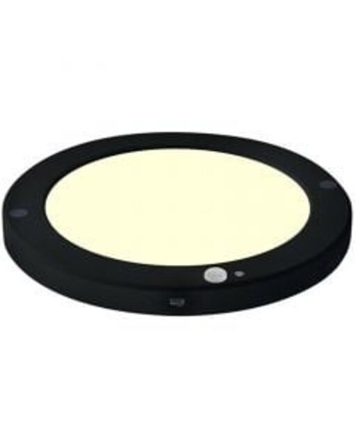 LED Plafondlamp Sensor Dag/Nacht – 18W – 3000K – 360° – Rond – Mat Zwart Binnenverlichting