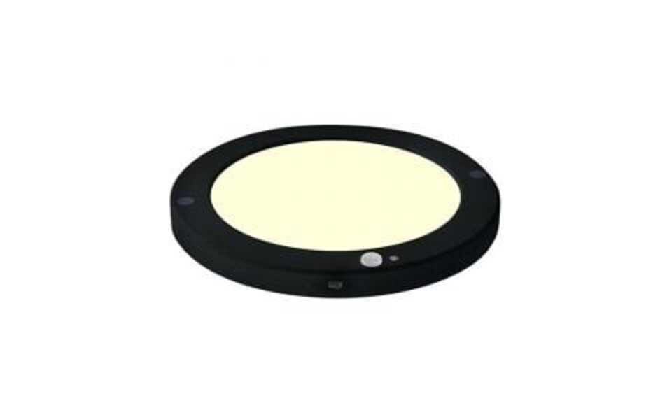 HLW LED Plafondlamp Sensor Dag/Nacht – 18W – 3000K – 360° – Rond – Mat Zwart