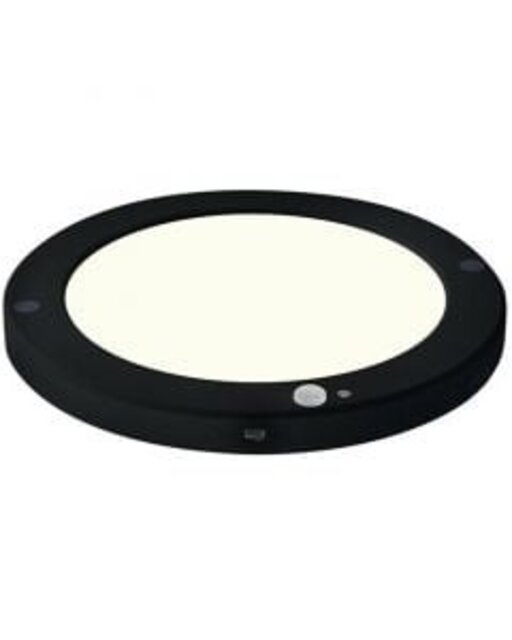LED Plafondlamp Sensor Dag/Nacht – 18W – 4000K – 360° – Rond – Mat Zwart Binnenverlichting