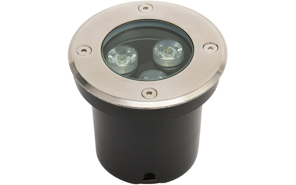 HLW LED LED Grondspot - Inbouw Rond - 3W - IP67 - 4000K Natuurlijk Wit - Mat Chroom - RVS