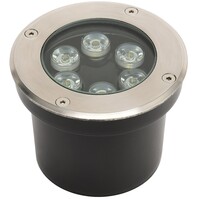 LED Ground Spot – Recessed Round – 6W – IP67 – 4000K – Matte Chrome – Stainless Steel