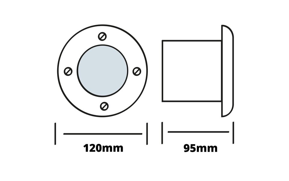 HLW LED LED Ground Spot - Recessed Round - 6W - IP67 - 4000K Natural White - Matte Chrome - Stainless Steel