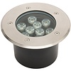 LED Ground Spot - Recessed Round - 9W - IP67 - 4000K - Matte Chrome - Stainless Steel