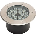 LED Ground Spot - Recessed Round - 12W - IP67 - 4000K Natural White - Matte Chrome - Stainless Steel