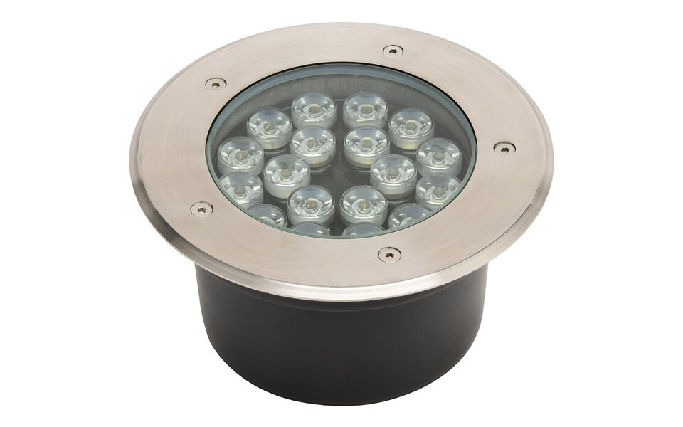 HLW LED LED Grondspot - Inbouw Rond - 12W - IP67 - 4000K Natuurlijk Wit - Mat Chroom - RVS