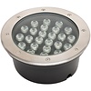 LED Ground Spot - Recessed Round - 24W - IP67 - 4000K - Matte Chrome - Stainless Steel