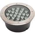 LED Ground Spot - Recessed Round - 24W - IP67 - 4000K Natural White - Matte Chrome - Stainless Steel