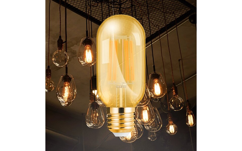 HLW LED Brinton LED Buis Filament E27 4W 2200K Amber T45 | 32W vervanger