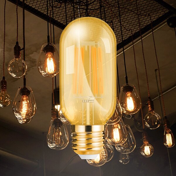 HLW LED Brinton LED Buis Filament E27 4W 2200K Amber T45 | 32W vervanger HLW LED Brinton LED Buis Filament E27 4W 2200K Amber T45 | 32W vervanger