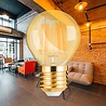 Ronde G45 LED lamp met filament, 4W vermogen, warm amberkleurig licht 2200K, 360 lumen, E27 fitting