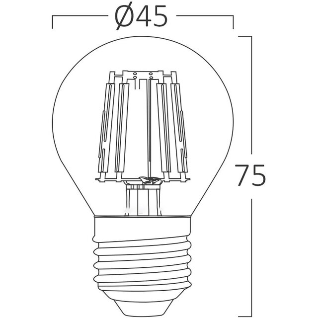 HLW LED LED Lamp E27 Kogel Filament Brinton 4W 2200K G45 HLW LED LED Lamp E27 Kogel Filament Brinton 4W 2200K G45