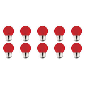 10x LED Lamp E27 Kozolux Romba Rood 1W 10x LED Lamp E27 Kozolux Romba Rood 1W