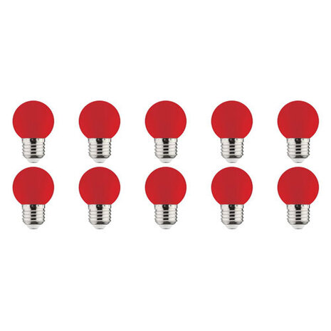10x LED Lamp E27 Kozolux Romba Rood 1W 10x LED Lamp E27 Kozolux Romba Rood 1W
