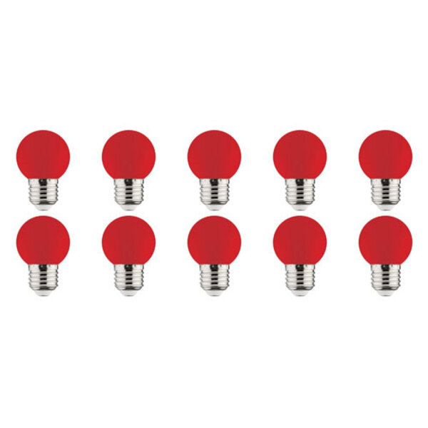 HLW LED 10x LED Lamp E27 Kozolux Romba Rood 1W HLW LED 10x LED Lamp E27 Kozolux Romba Rood 1W