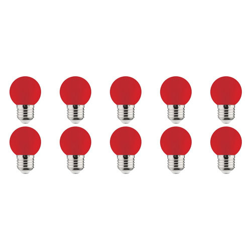 10x LED Lamp E27 Kozolux Romba Rood 1W