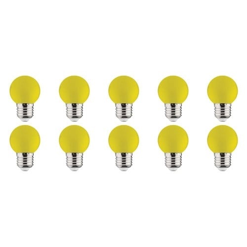 10x LED Lamp E27 Kozolux Romba Geel 1W