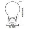 Set van 10 gele LED lampen met E27 fitting, 1 watt, warm wit lichtkleur 3000K, 105 lumen per lamp