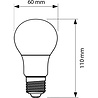 witte A60 LED-lamp met E27 fitting, 5.5 watt, warm wit licht 2700K, 470 lumen