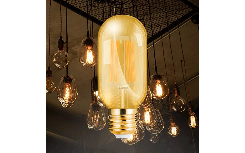 HLW LED 10x LED Lamp E27 Tube Filament Brinton 4W T45 HLW LED 10x LED Lamp E27 Tube Filament Brinton 4W T45