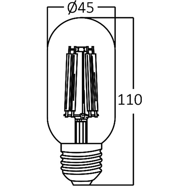 HLW LED 10x LED Lamp E27 Tube Filament Brinton 4W T45 HLW LED 10x LED Lamp E27 Tube Filament Brinton 4W T45