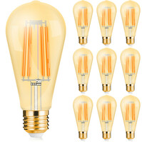 10x LED Lamp E27 Edison Filament Brinton 6W ST64