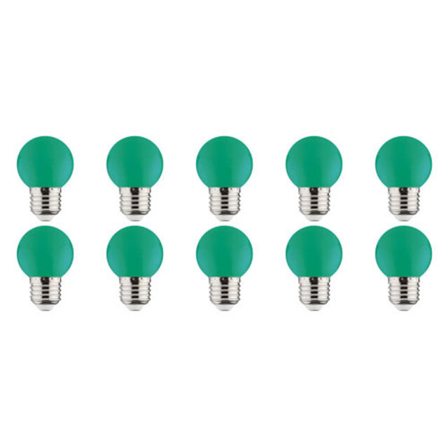 10x LED Lamp E27 Kozolux Romba Groen 1W Lichtbronnen