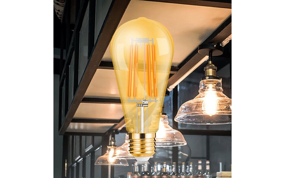 HLW LED LED Lamp E27 Edison Filament Brinton 6W ST64 Dimmable HLW LED LED Lamp E27 Edison Filament Brinton 6W ST64 Dimmable