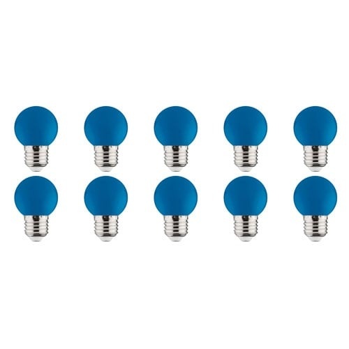 10x LED Lamp E27 Kozolux Romba Blue 1W