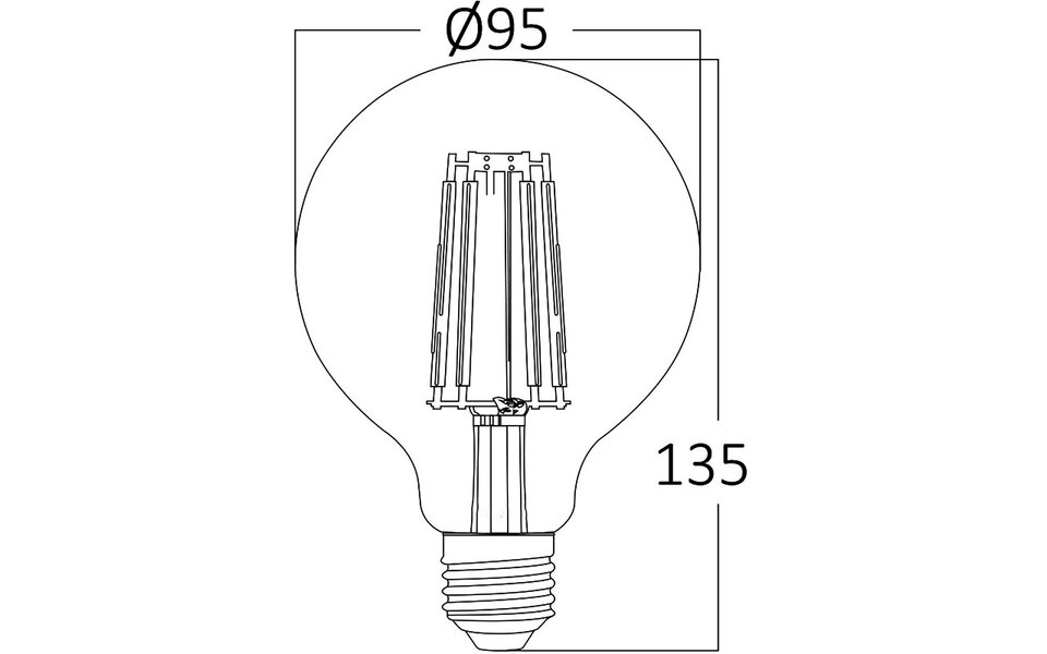 HLW LED LED Lamp E27 Globe Filament Brinton 6W 2200K G95 HLW LED LED Lamp E27 Globe Filament Brinton 6W 2200K G95