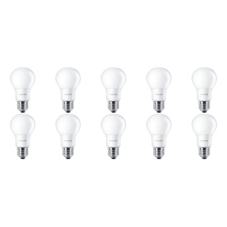 PHILIPS LEDbulb A60 E27 10 Pack 8W 2700K PHILIPS LEDbulb A60 E27 10 Pack 8W 2700K