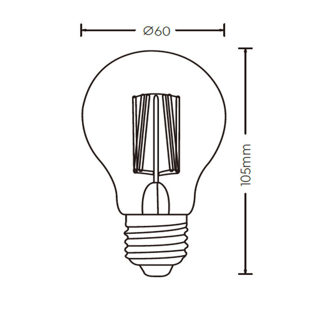 HLW LED LED Lamp Filament Trion Limpo E27 8W 2700K Dimbaar Glas