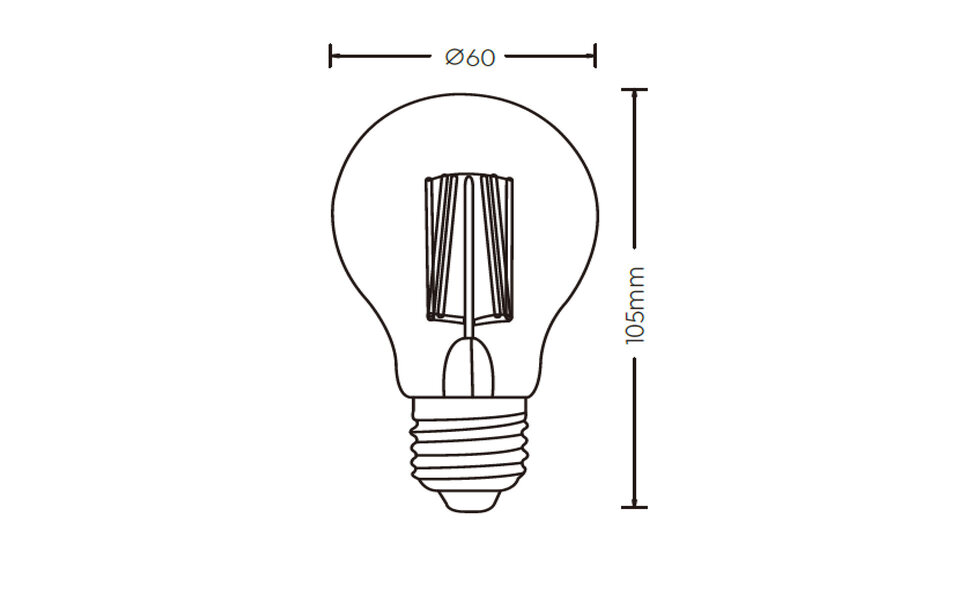 HLW LED LED Lamp Filament Trion Limpo E27 8W 2700K Dimbaar Glas
