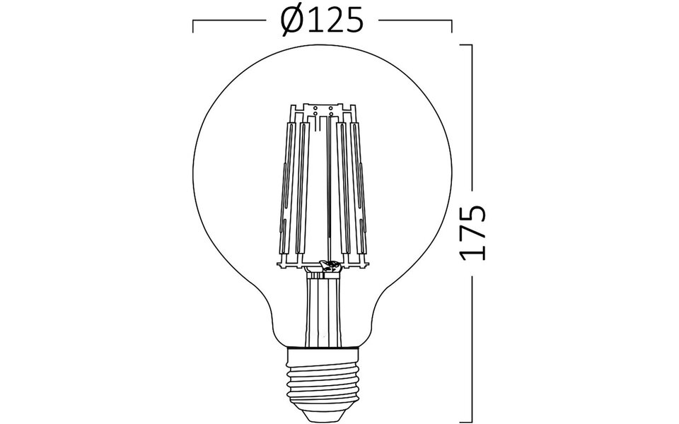 HLW LED LED Lamp E27 Globe Filament Brinton 6W 2200K G125