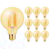 10x LED Lamp E27 Globe Filament Brinton 6W G95 2200K