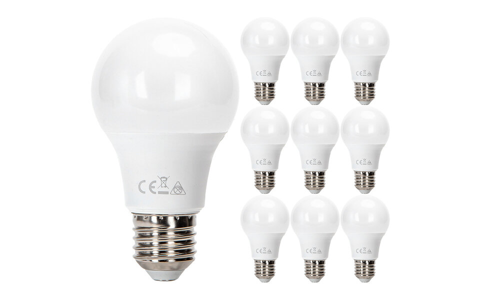 HLW LED LED Lamp 10 Pack E27 8W Warm Wit 3000K HLW LED LED Lamp 10 Pack E27 8W Warm Wit 3000K